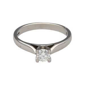 18ct White Gold & Diamond Set Solitaire Ring