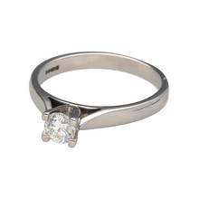 Load image into Gallery viewer, Preowned 18ct White Gold &amp; Diamond Set Solitaire Ring in size L with the weight 1.90 grams. The diamond is approximately 44pt of diamond content with approximate clarity VS and colour G - J
