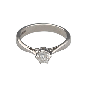 18ct White Gold & Diamond Set Solitaire Ring