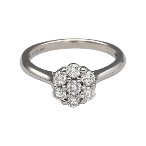 Platinum & Diamond Set Flower Cluster Ring