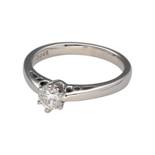 Load image into Gallery viewer, Preowned Platinum &amp; Diamond Set Solitaire Ring in size K with the weight 4.20 grams. The diamond is approximately 33pt of diamond content approximately Si and colour K - M
