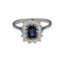 Load image into Gallery viewer, 18ct White Gold Diamond &amp; Sapphire Set Cluster Ring
