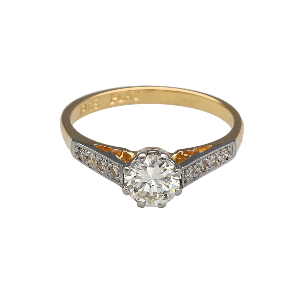 18ct Gold & Platinum Diamond Set Solitaire Ring