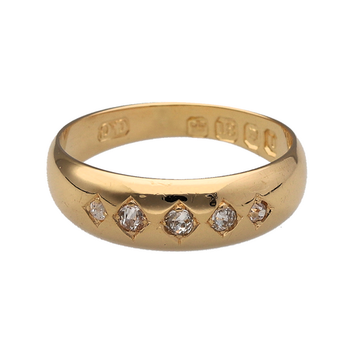 18ct Gold & Diamond Set Antique Style Band Ring