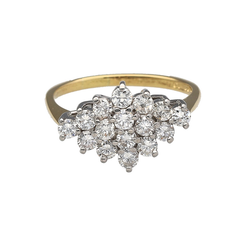 18ct Gold & Diamond Set Cluster Ring