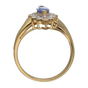 18ct Gold Diamond & Sapphire Set Cluster Ring