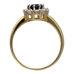 18ct Gold Diamond & Sapphire Set Cluster Ring