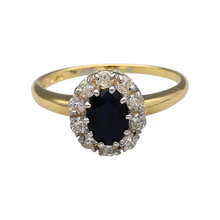 Load image into Gallery viewer, 18ct Gold Diamond &amp; Sapphire Set Cluster Ring
