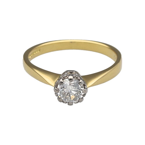 18ct Gold & Diamond Set Brilliant Cut Solitaire Ring