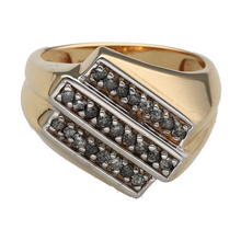 Load image into Gallery viewer, 9ct Gold &amp; Diamond Off Set Signet Ring
