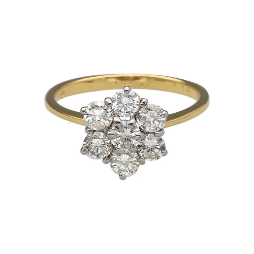 18ct Gold & Diamond Set Flower Cluster Ring