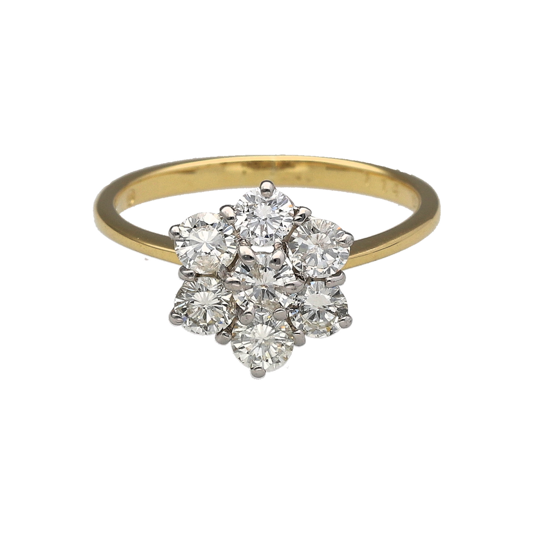 18ct Gold & Diamond Set Flower Cluster Ring