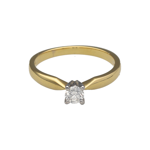 18ct Gold & Diamond Set Solitaire Ring