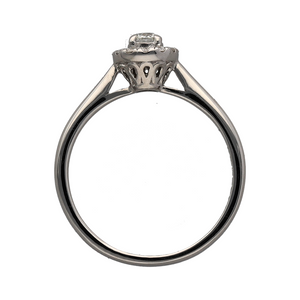 18ct White Gold & Diamond Set Halo Ring