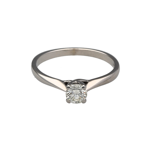 18ct White Gold & Diamond Set Solitaire Ring