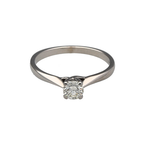 18ct White Gold & Diamond Set Solitaire Ring