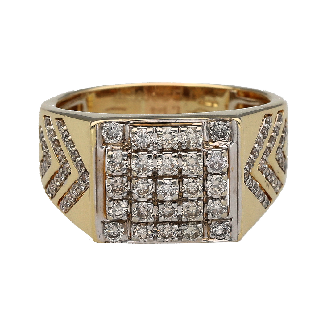 14ct Gold & Diamond Set Signet Ring