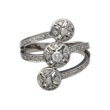 Load image into Gallery viewer, 9ct White Gold &amp; Diamond Set Art Deco Style Wrap Around Ring
