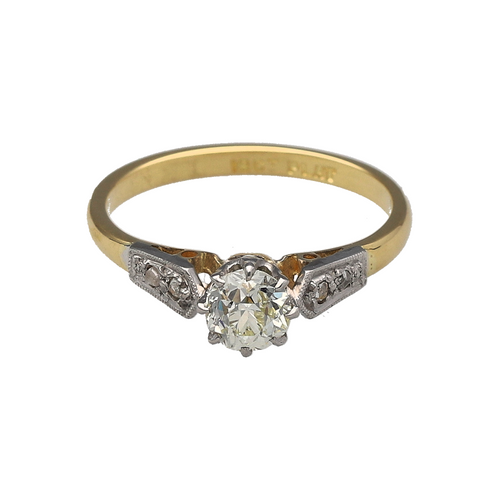 18ct Gold & Platinum Diamond Set Solitaire Ring