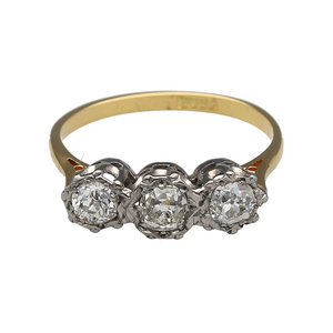 18ct Gold & Diamond Set Trilogy Ring