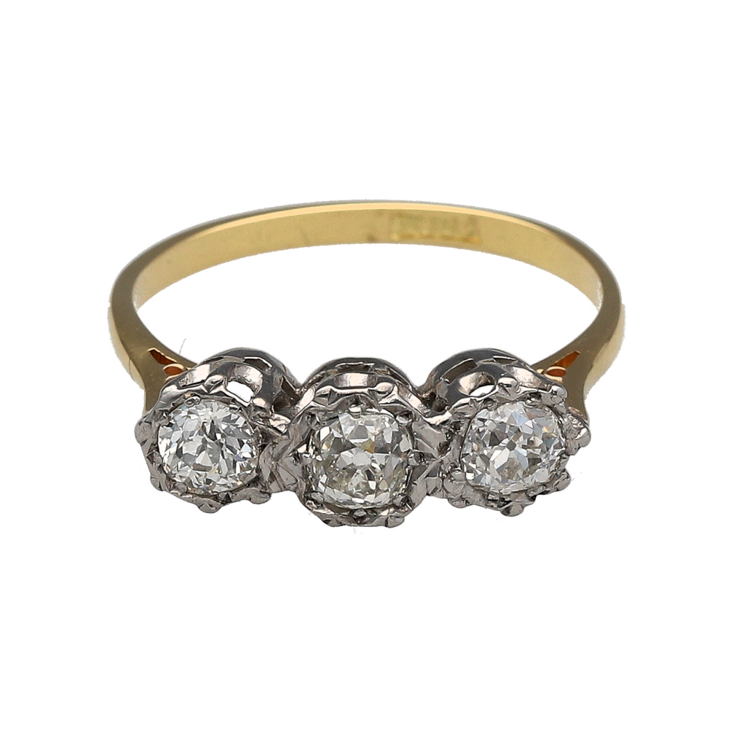 18ct Gold & Diamond Set Trilogy Ring