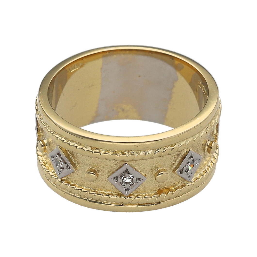 9ct Gold & Diamond Set Band Ring