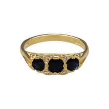 Load image into Gallery viewer, 18ct Gold Diamond &amp; Sapphire Set Vintage Style Ring
