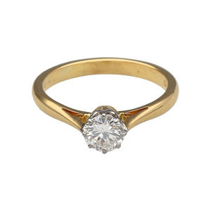 18ct Gold & Diamond Set Solitaire Ring