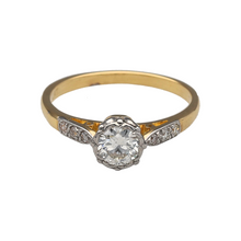 Load image into Gallery viewer, 18ct Gold &amp; Platinum Diamond Vintage Style Solitaire Ring
