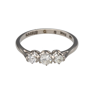 18ct White Gold & Diamond Set Trilogy Ring