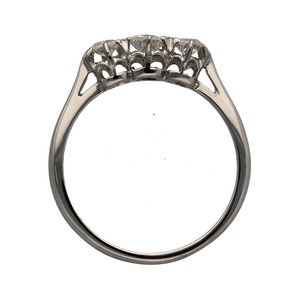 18ct White Gold & Diamond Set Trilogy Ring