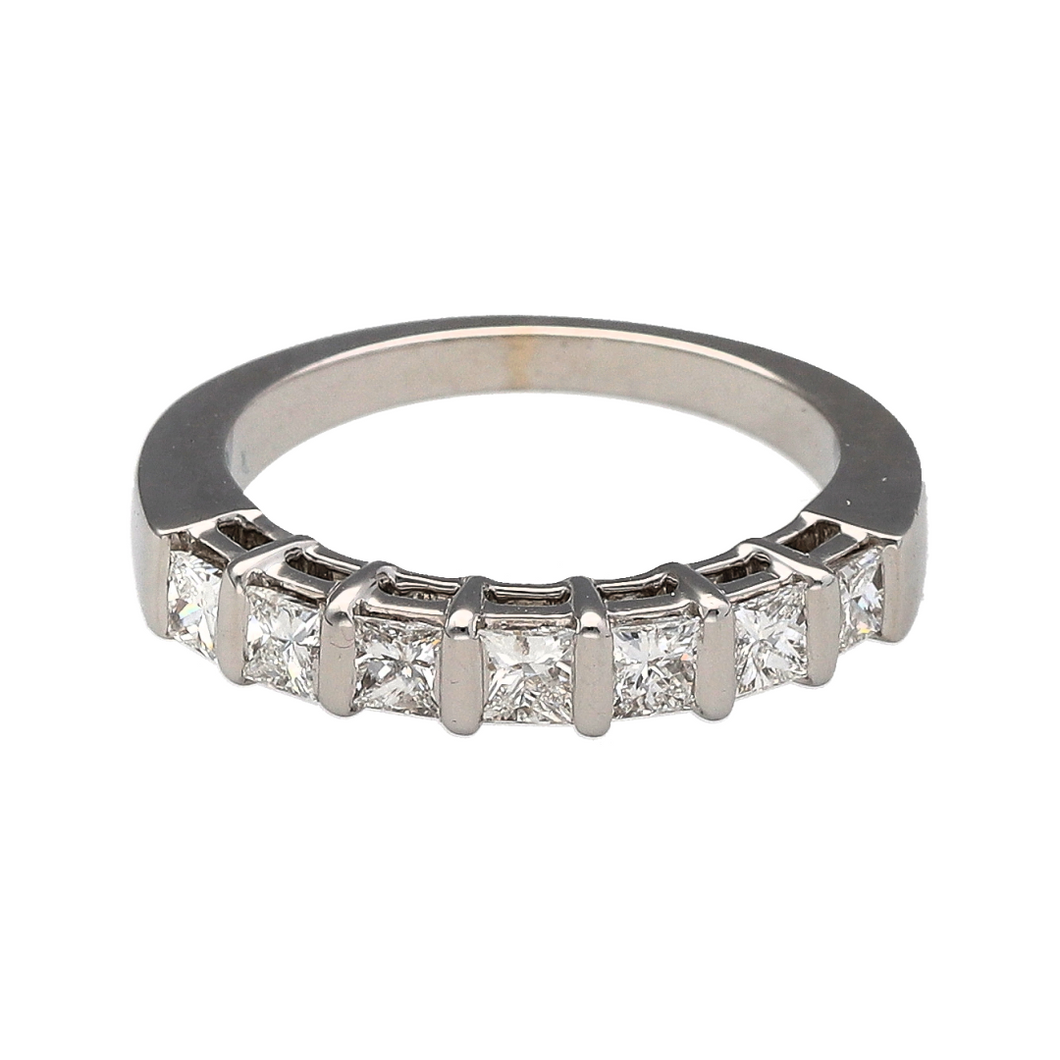 18ct White Gold & Diamond Set Band Ring