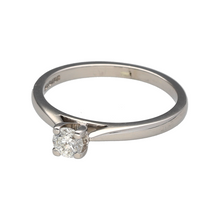 Load image into Gallery viewer, Preowned 9ct White Gold &amp; Diamond Set Solitaire Ring in size L with the weight 2.20 grams. The brilliant cut diamond is approximately 25pt with approximate clarity Si and colour K - M
