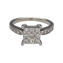 Load image into Gallery viewer, 18ct White Gold &amp; Diamond Princess Cut Illusion Set Solitaire Ring
