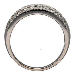 18ct White Gold & Diamond Set Wide Band Ring