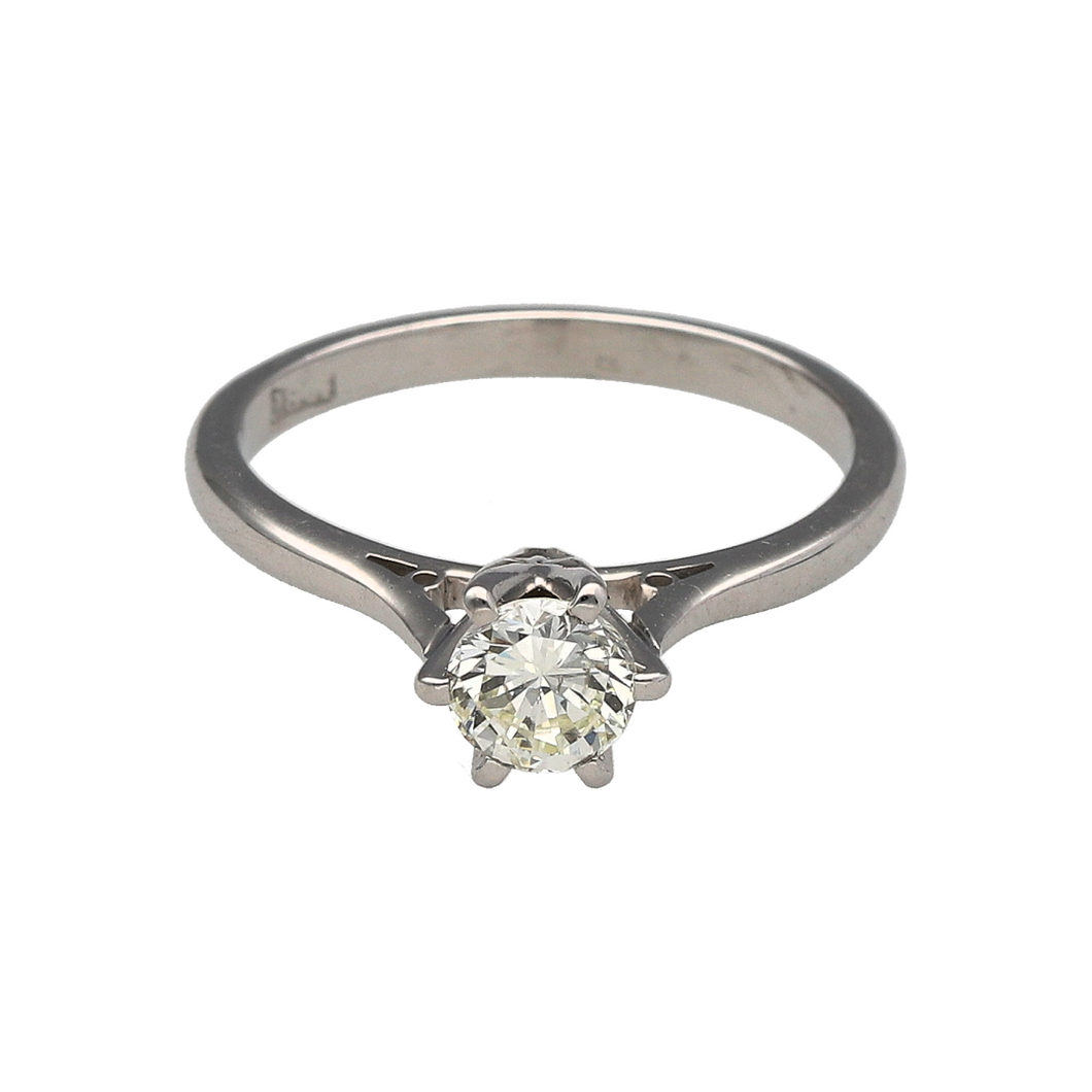 18ct White Gold & Diamond Set Solitaire Ring