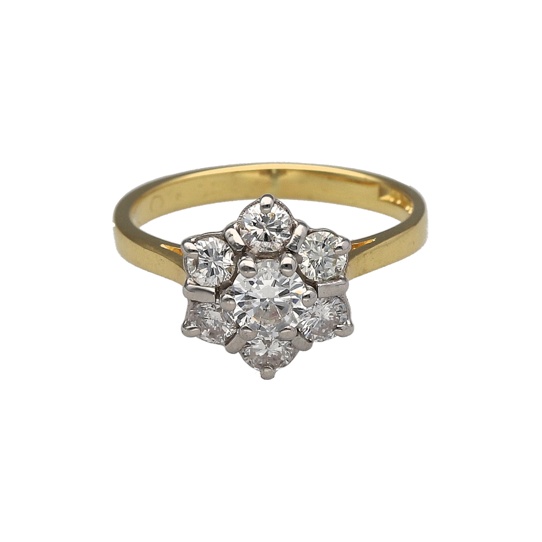 18ct Gold & Diamond Set Flower Cluster Ring