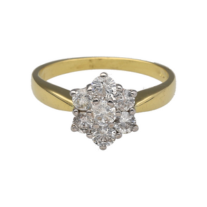 18ct Gold & Diamond Set Flower Cluster Ring