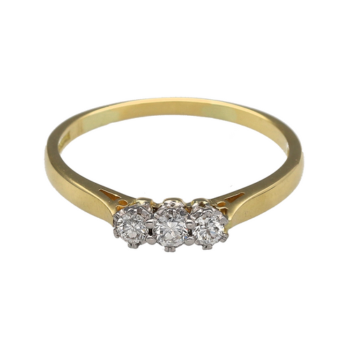 18ct Gold & Diamond Set Trilogy Ring