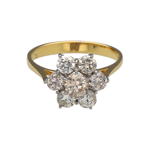 18ct Gold & Diamond Set Flower Cluster Ring