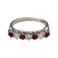 Load image into Gallery viewer, 18ct White Gold Diamond &amp; Ruby Set Band Ring
