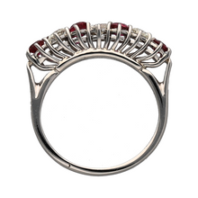 Load image into Gallery viewer, 18ct White Gold Diamond &amp; Ruby Set Band Ring
