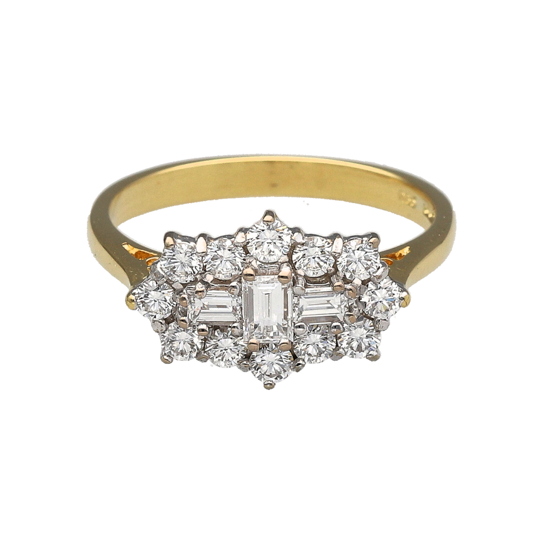 18ct Gold & Diamond Set Cluster Ring