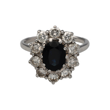 Load image into Gallery viewer, 18ct White Gold Diamond &amp; Sapphire Set Cluster Ring
