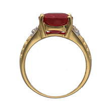 Load image into Gallery viewer, 18ct Gold Diamond &amp; Ruby Set Dress Ring
