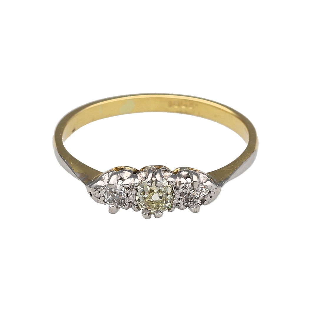 18ct Gold & Diamond Set Trilogy Ring