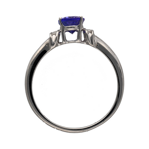 18ct White Gold Diamond & Tanzanite Set Ring