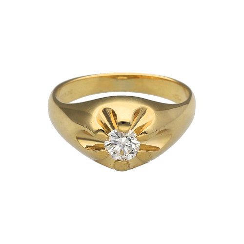 18ct Gold & Diamond Set Vintage Signet Ring