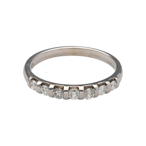 18ct White Gold & Diamond Set Band Ring