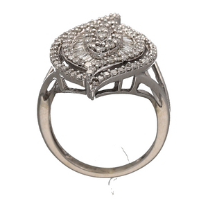 9ct White Gold & Diamond Set Cluster Dress Ring